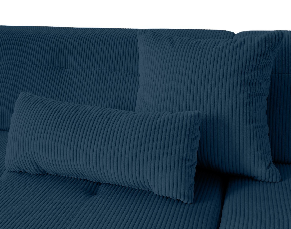 Canapé panoramique d'angle droit 7 places en velours côtelé Vermont S