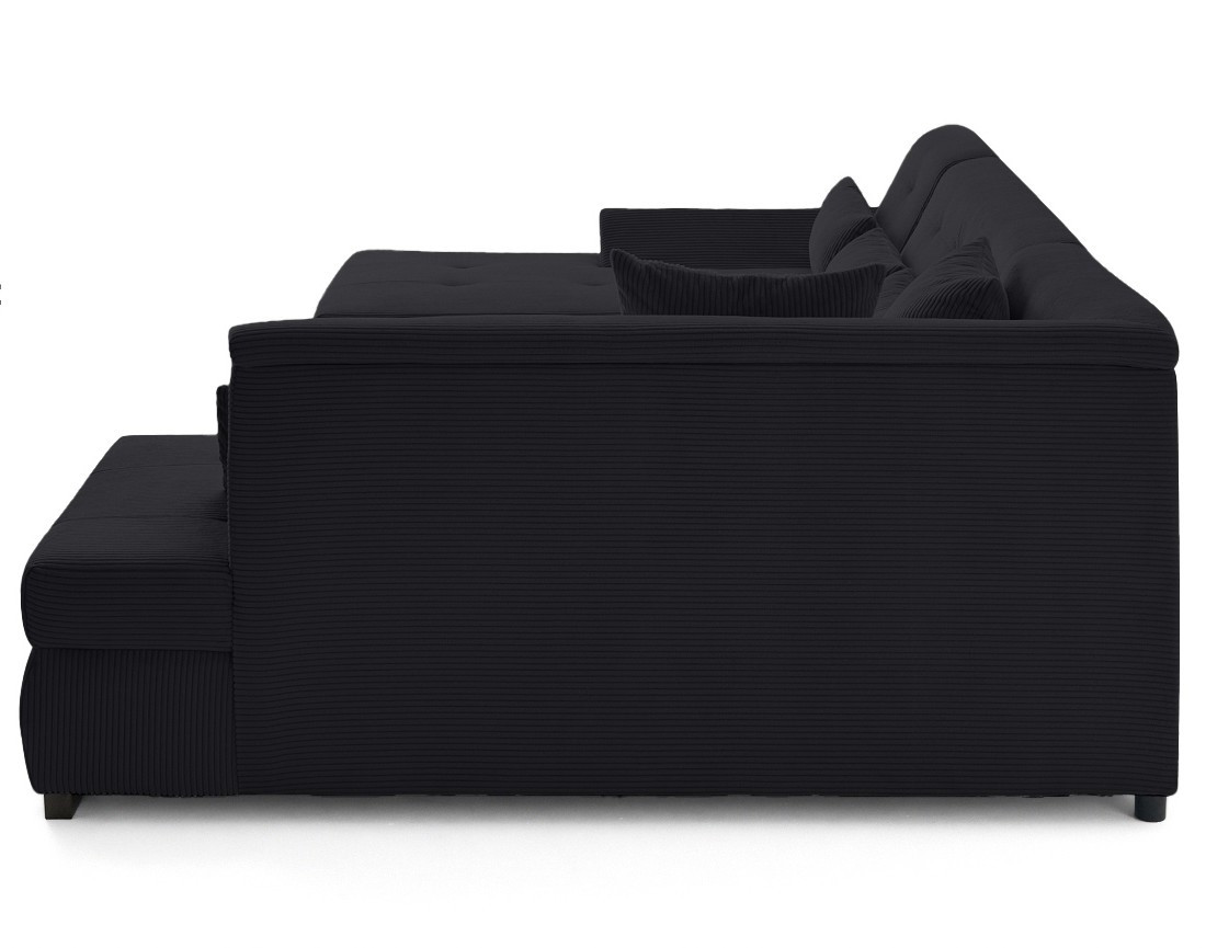 Canapé panoramique d'angle droit 7 places en velours côtelé Vermont S