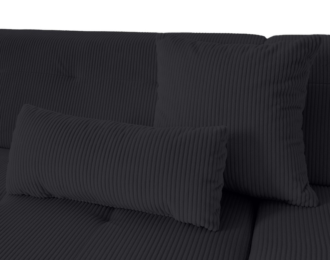 Canapé panoramique d'angle droit 7 places en velours côtelé Vermont S