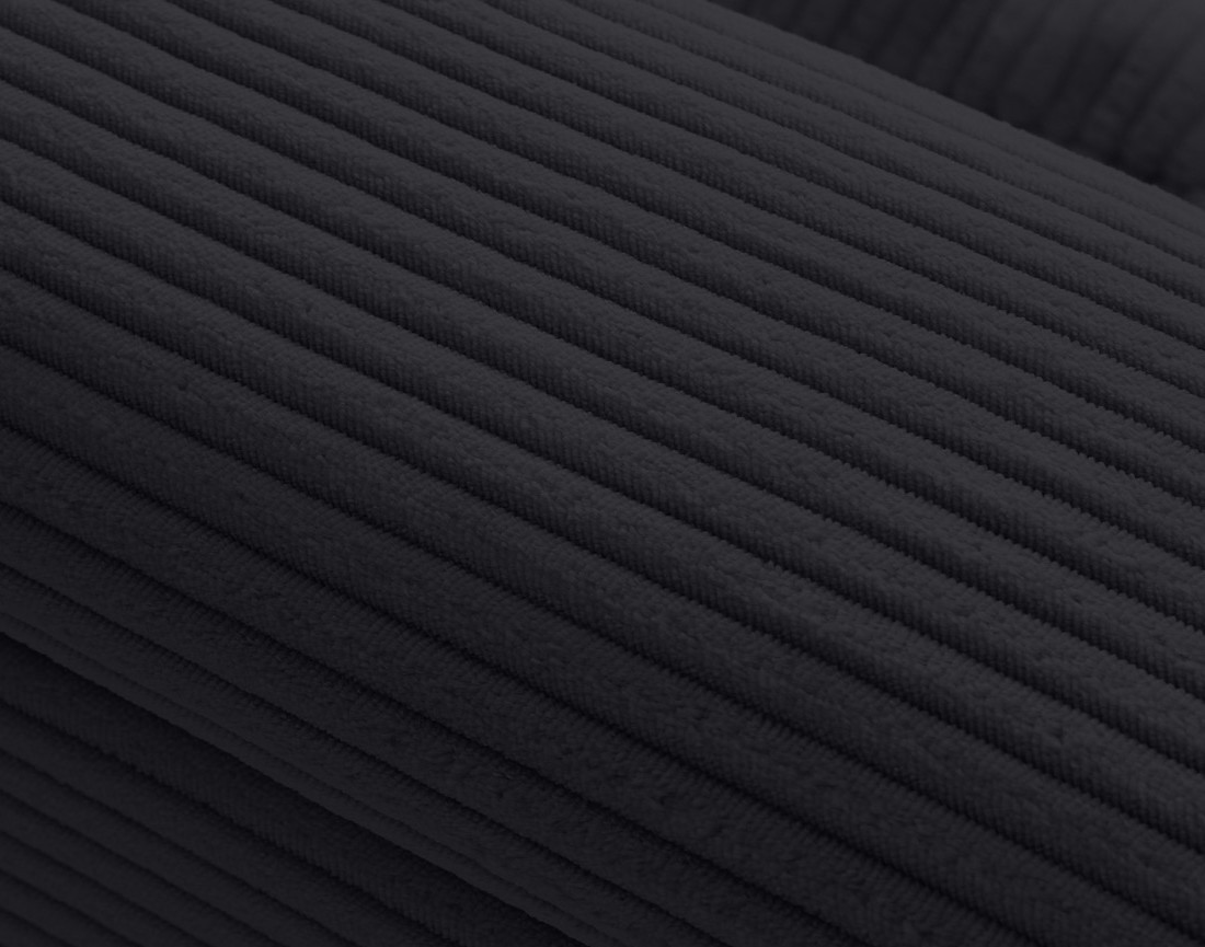 Canapé panoramique d'angle droit 7 places en velours côtelé Vermont S