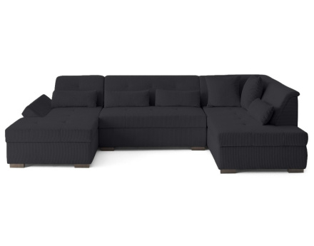 Canapé panoramique d'angle droit 7 places en velours côtelé Vermont S