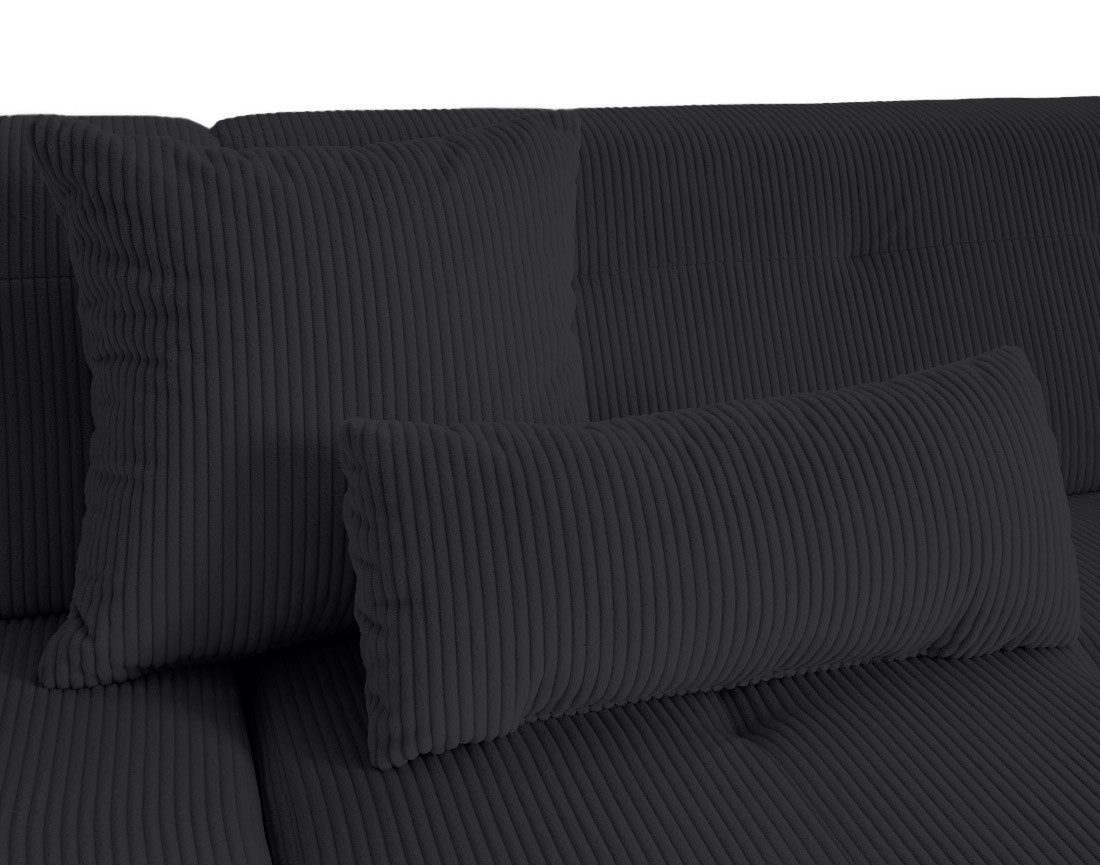 Canapé panoramique d'angle gauche 7 places en velours côtelé Vermont S