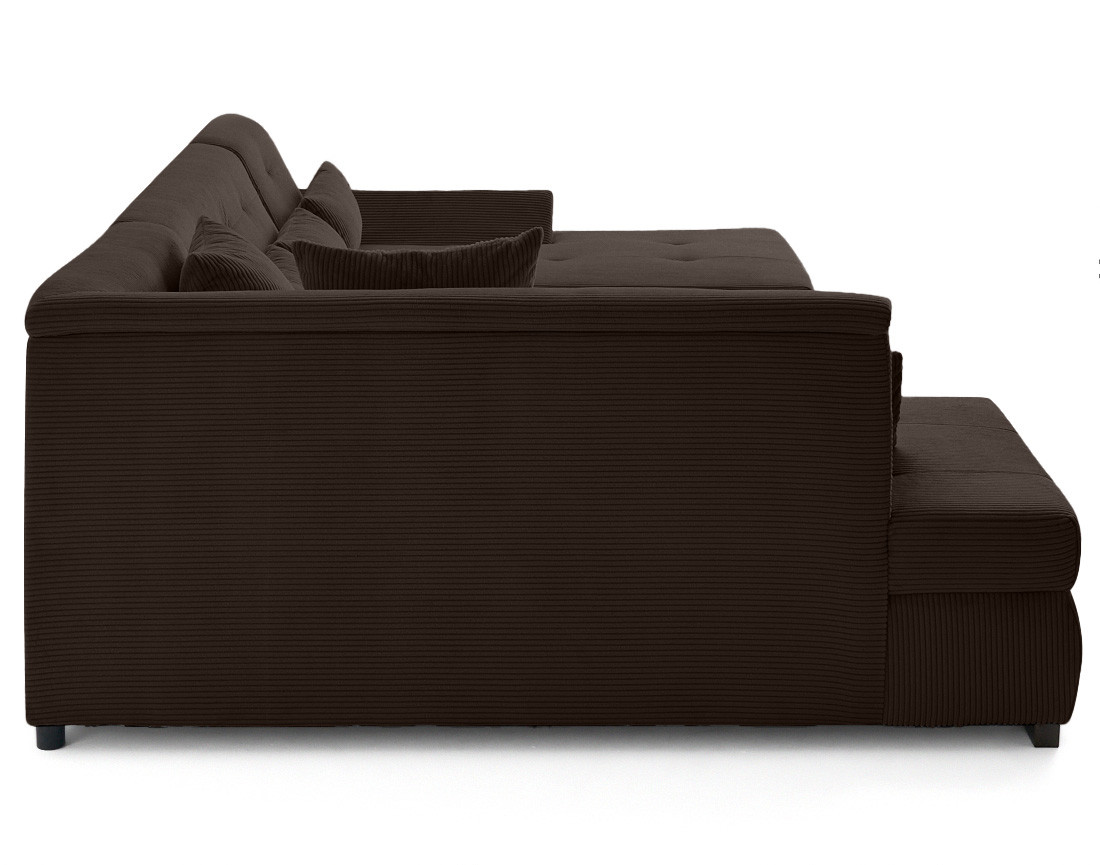 Canapé panoramique d'angle gauche 7 places en velours côtelé Vermont S
