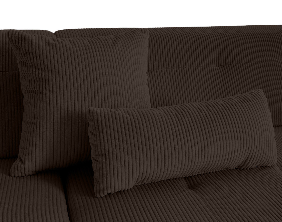Canapé panoramique d'angle gauche 7 places en velours côtelé Vermont S