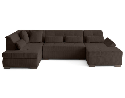 Canapé panoramique d'angle gauche 7 places en velours côtelé Vermont S