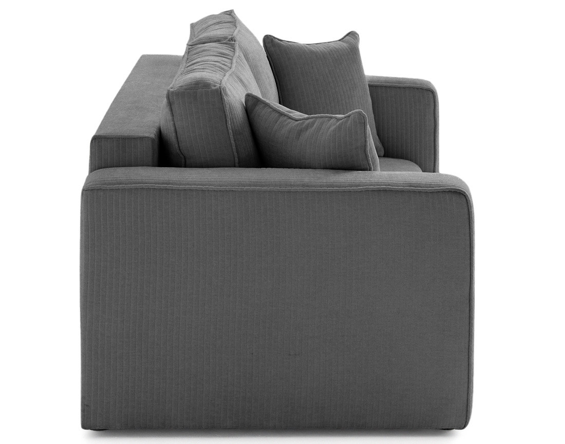 Canapé droit 2 places en velours côtelé plat Topaze