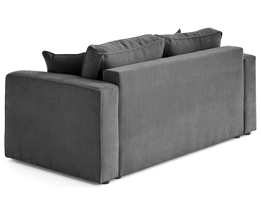 Canapé droit 2 places en velours côtelé plat Topaze