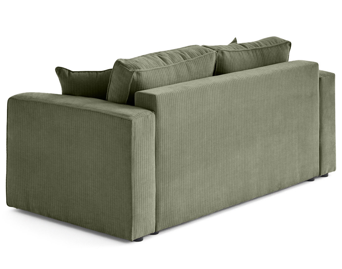 Canapé droit 2 places en velours côtelé plat Topaze