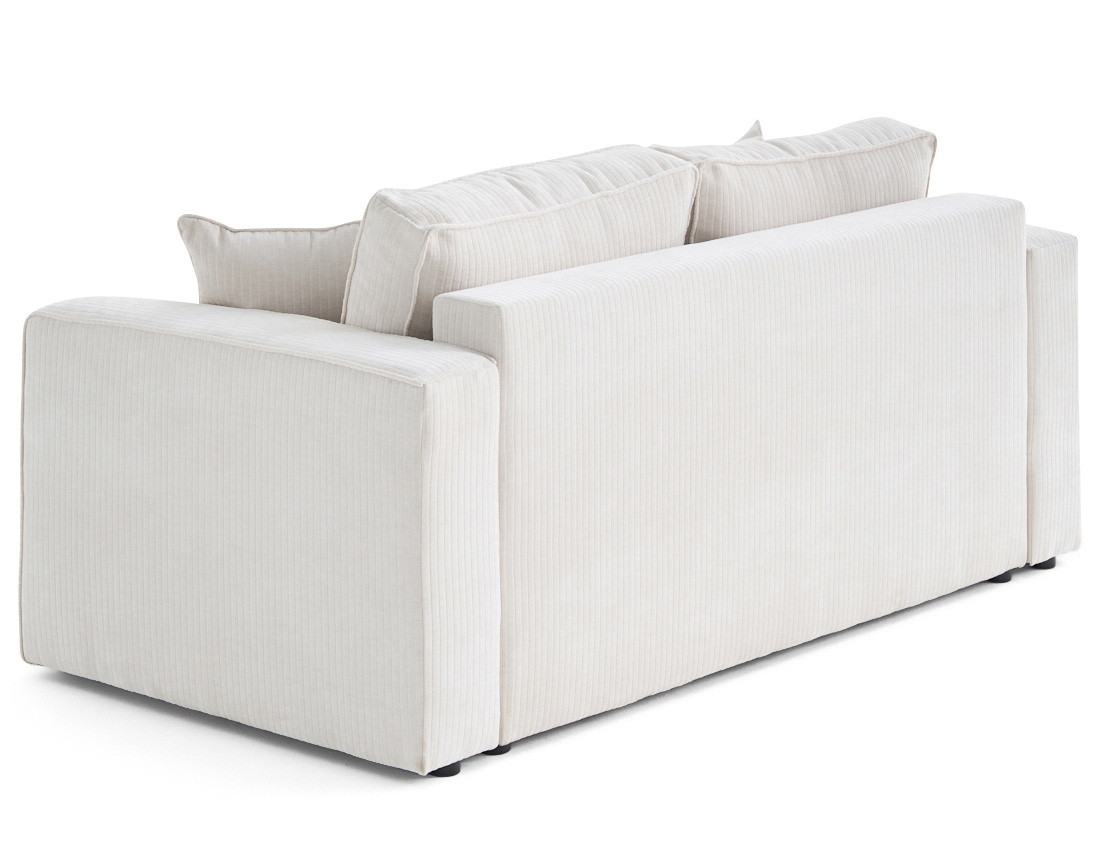 Canapé droit 2 places en velours côtelé plat Topaze