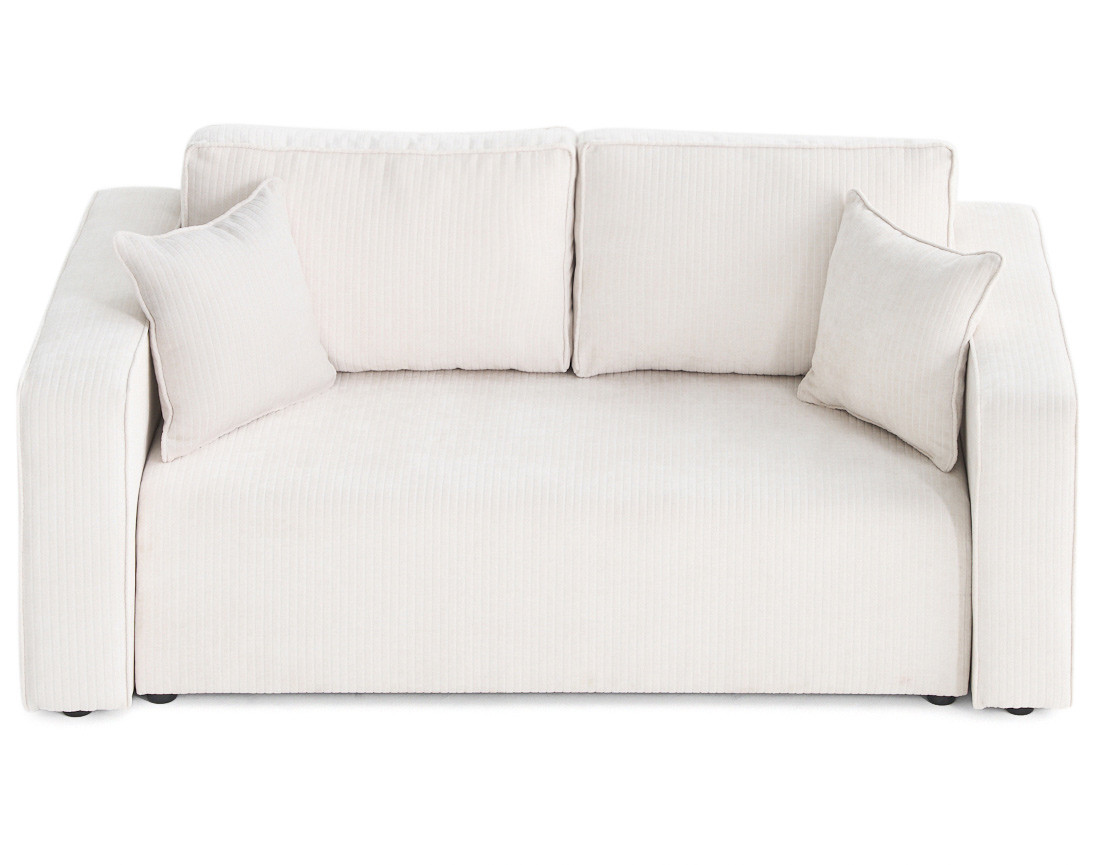 Canapé droit 2 places en velours côtelé plat Topaze