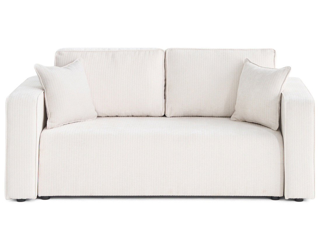 Canapé droit 2 places en velours côtelé plat Topaze