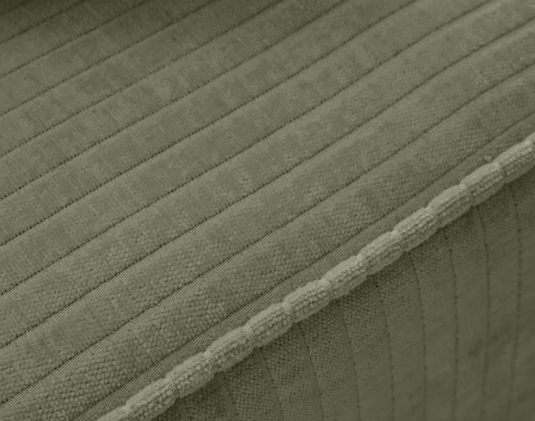 Canapé droit 2 places en velours côtelé plat Topaze