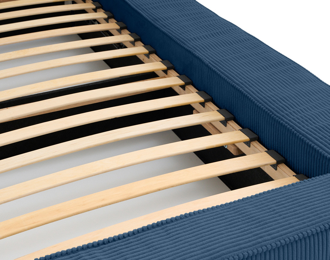 Lit coffre 160x200 cm sommier inclus velours côtelé Topaze