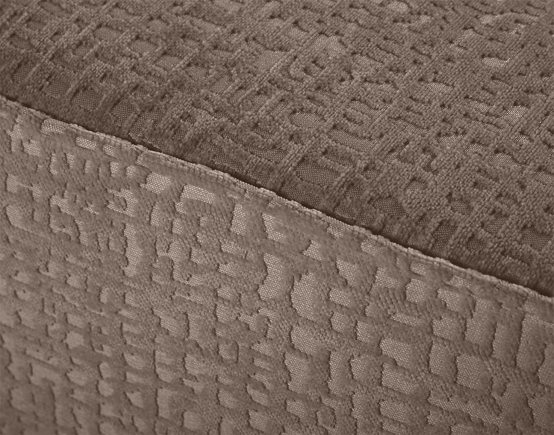 Canapé droit 2 places en tissu velours relief Topaze