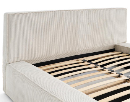 Lit coffre 160x200 cm sommier inclus velours côtelé Topaze