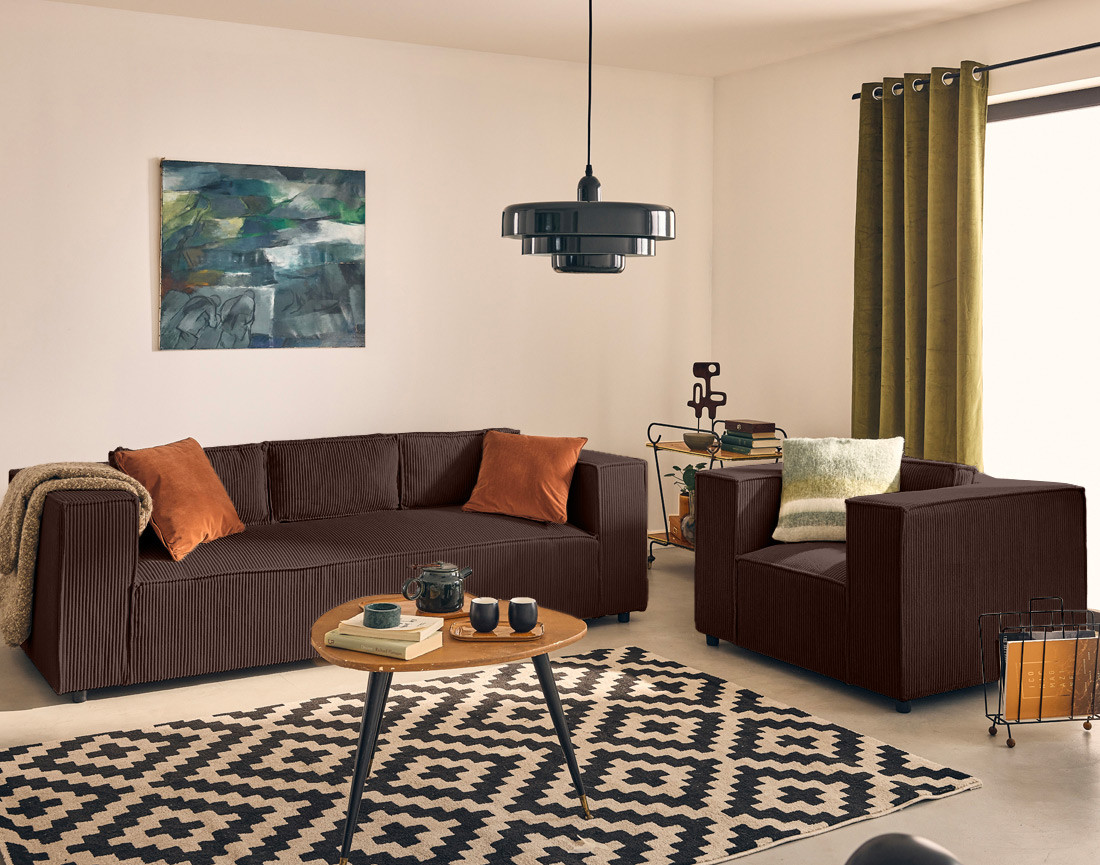 Fauteuil en velours côtelé Stella