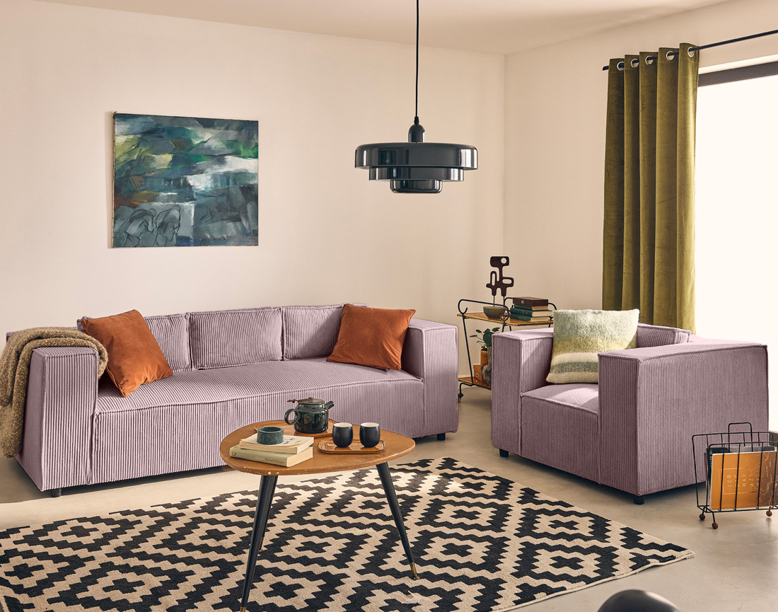 Fauteuil en velours côtelé Stella