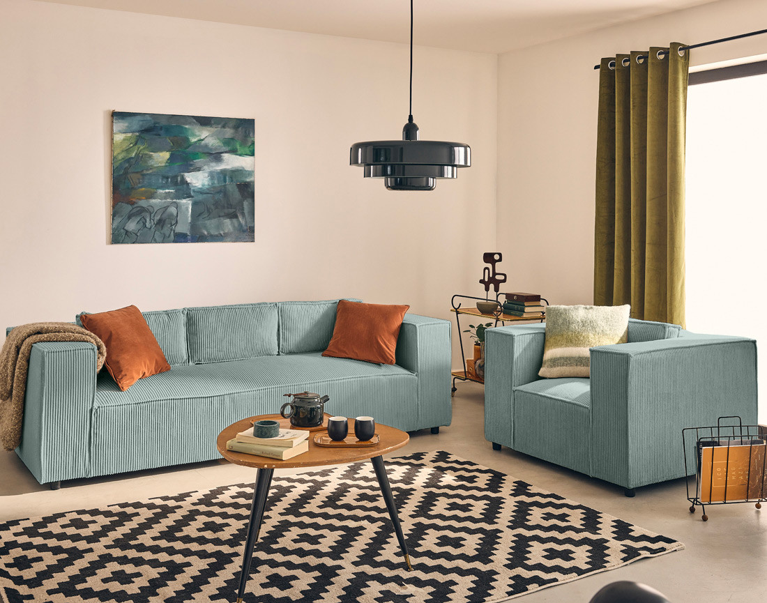 Fauteuil en velours côtelé Stella