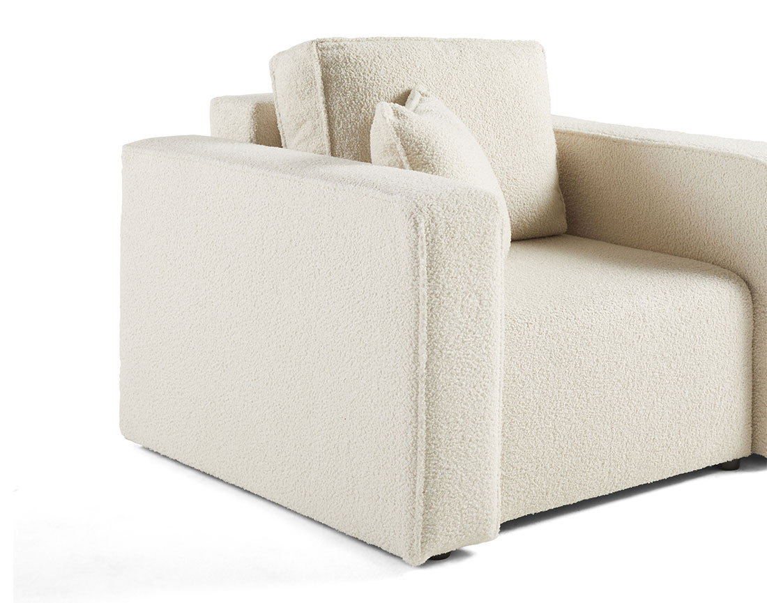 Fauteuil en tissu bouclette Topaze
