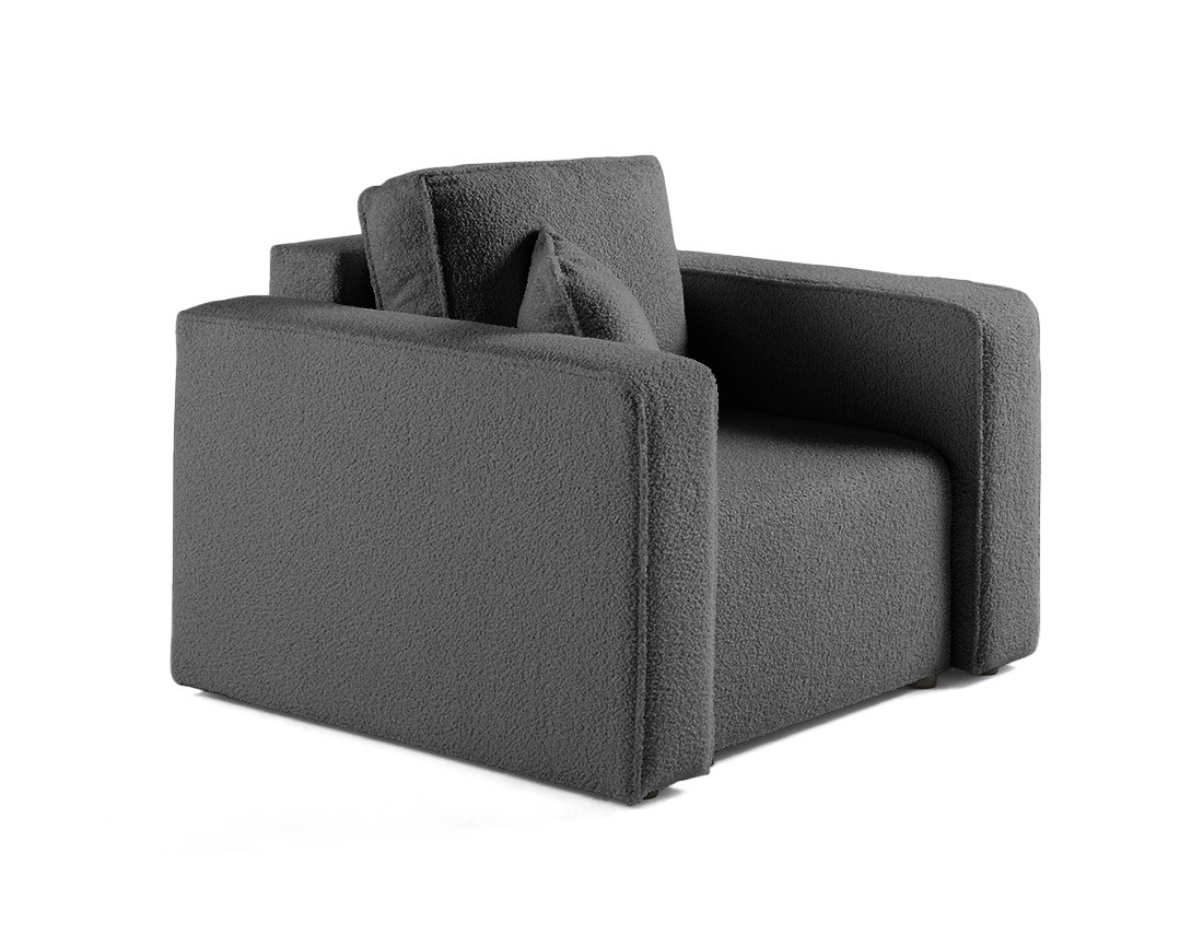 Fauteuil en tissu bouclette Topaze