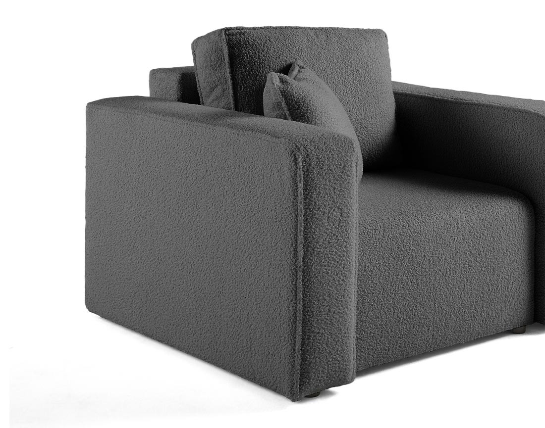 Fauteuil en tissu bouclette Topaze