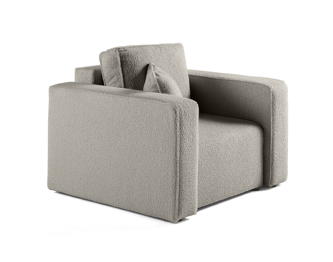 Fauteuil en tissu bouclette Topaze