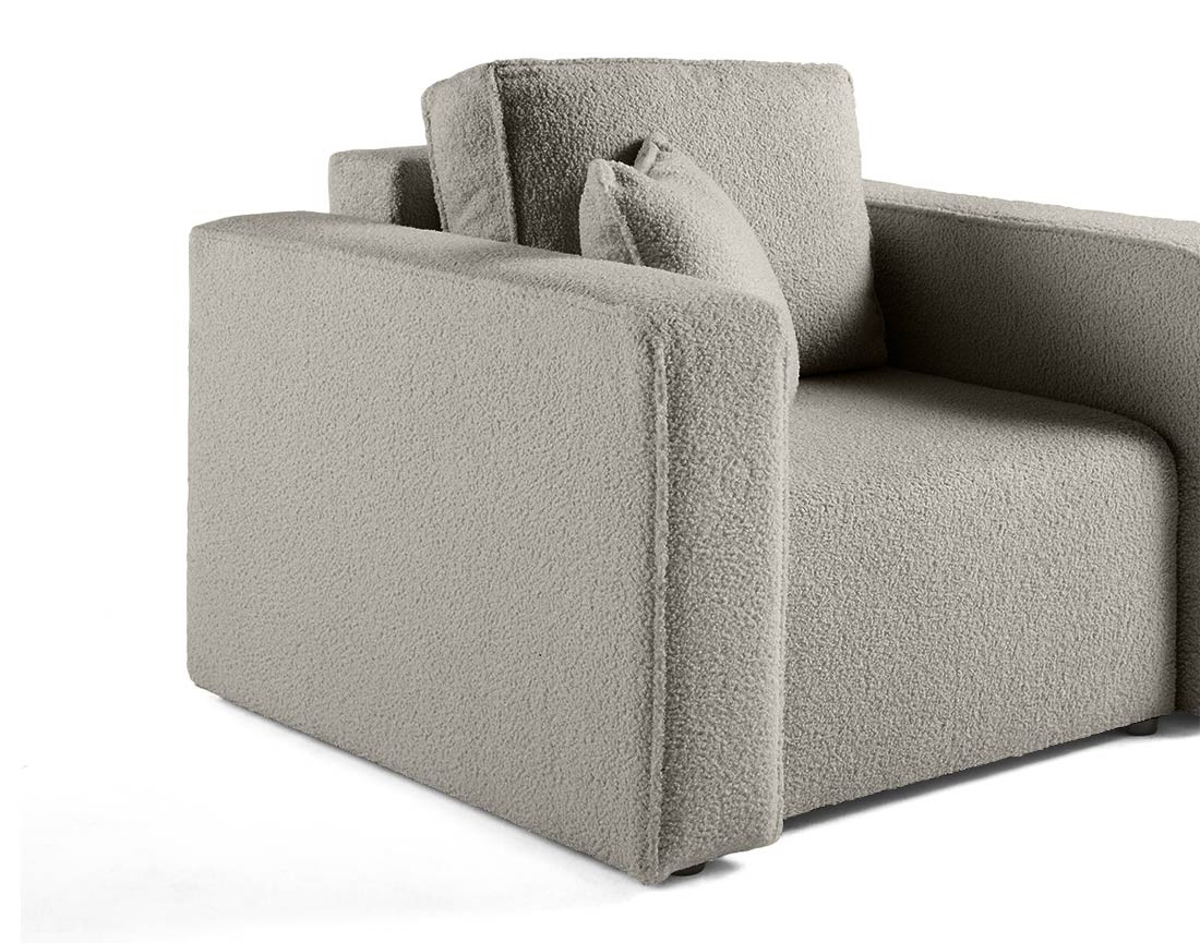 Fauteuil en tissu bouclette Topaze