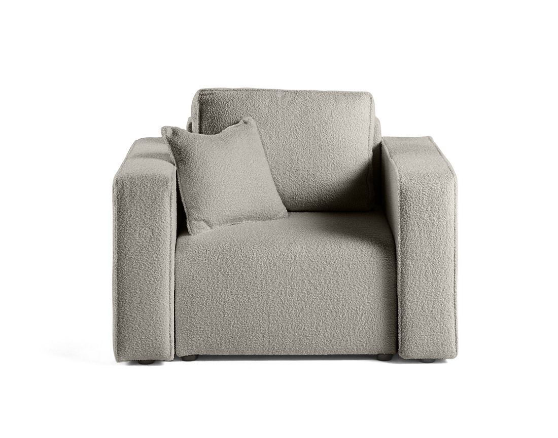 Fauteuil en tissu bouclette Topaze