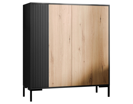 Buffet haut bois et noir 129 cm Cambridge