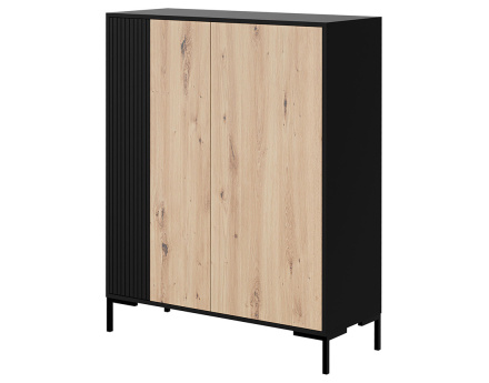 Buffet haut bois et noir 129 cm Cambridge