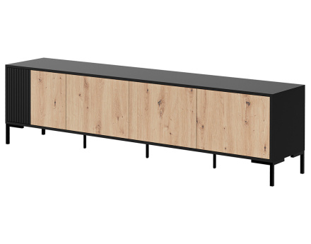 Meuble TV bois et noir 200 cm Cambridge