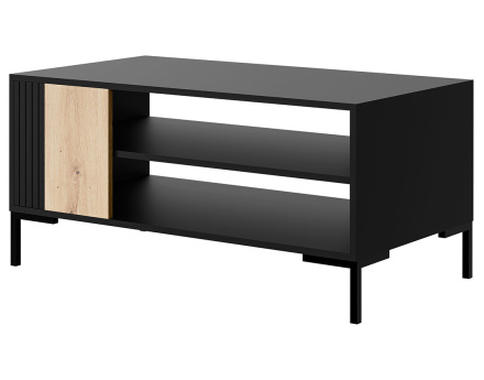 Table basse bois et noir 2 niches 100 cm Cambridge