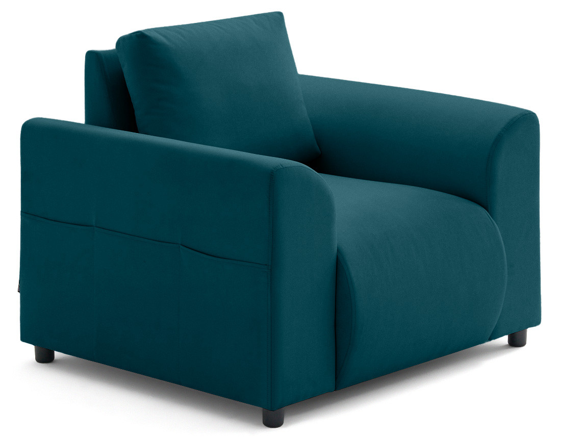 Fauteuil avec poche en velours Camelia