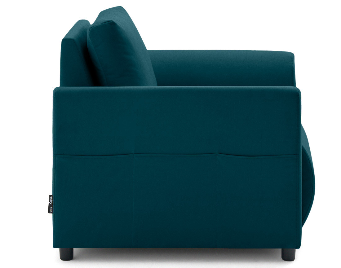 Fauteuil avec poche en velours Camelia