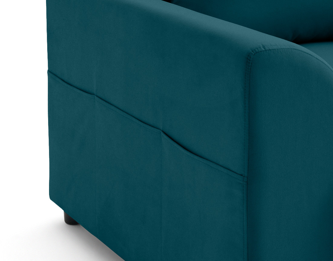 Fauteuil avec poche en velours Camelia