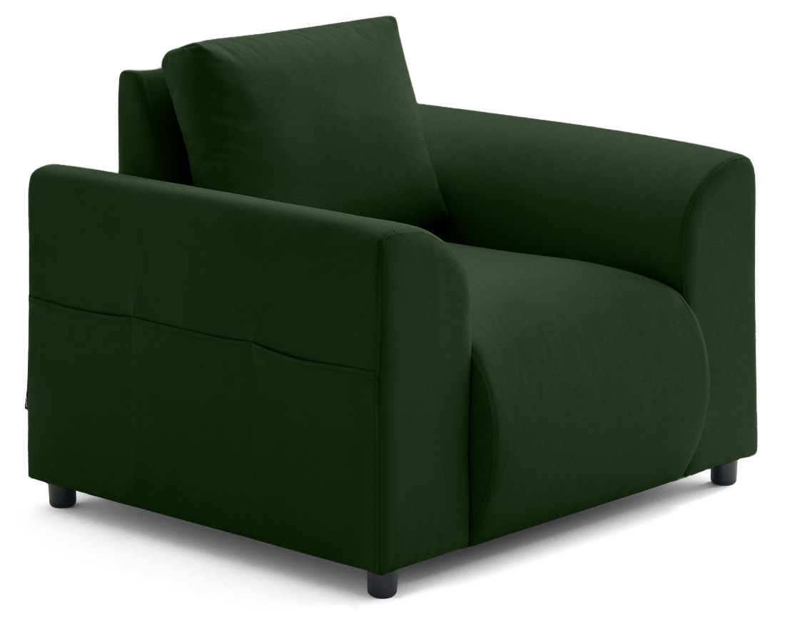 Fauteuil avec poche en velours Camelia