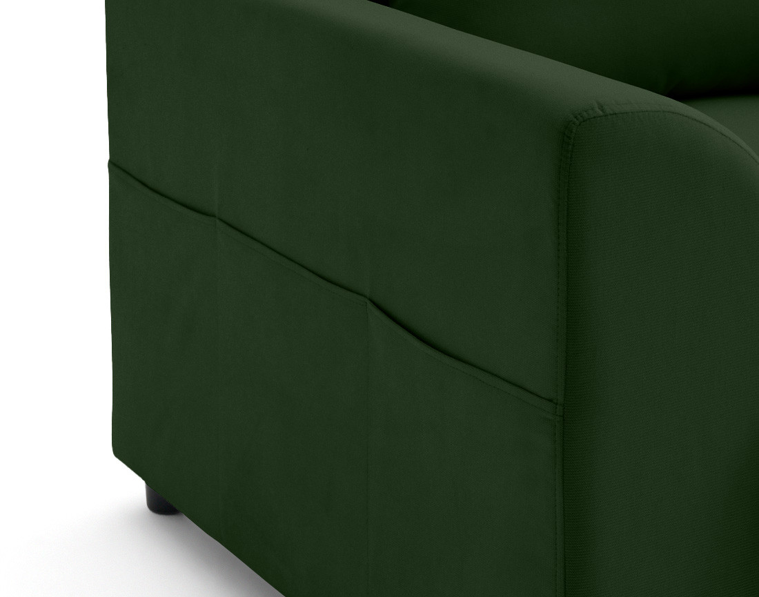 Fauteuil avec poche en velours Camelia