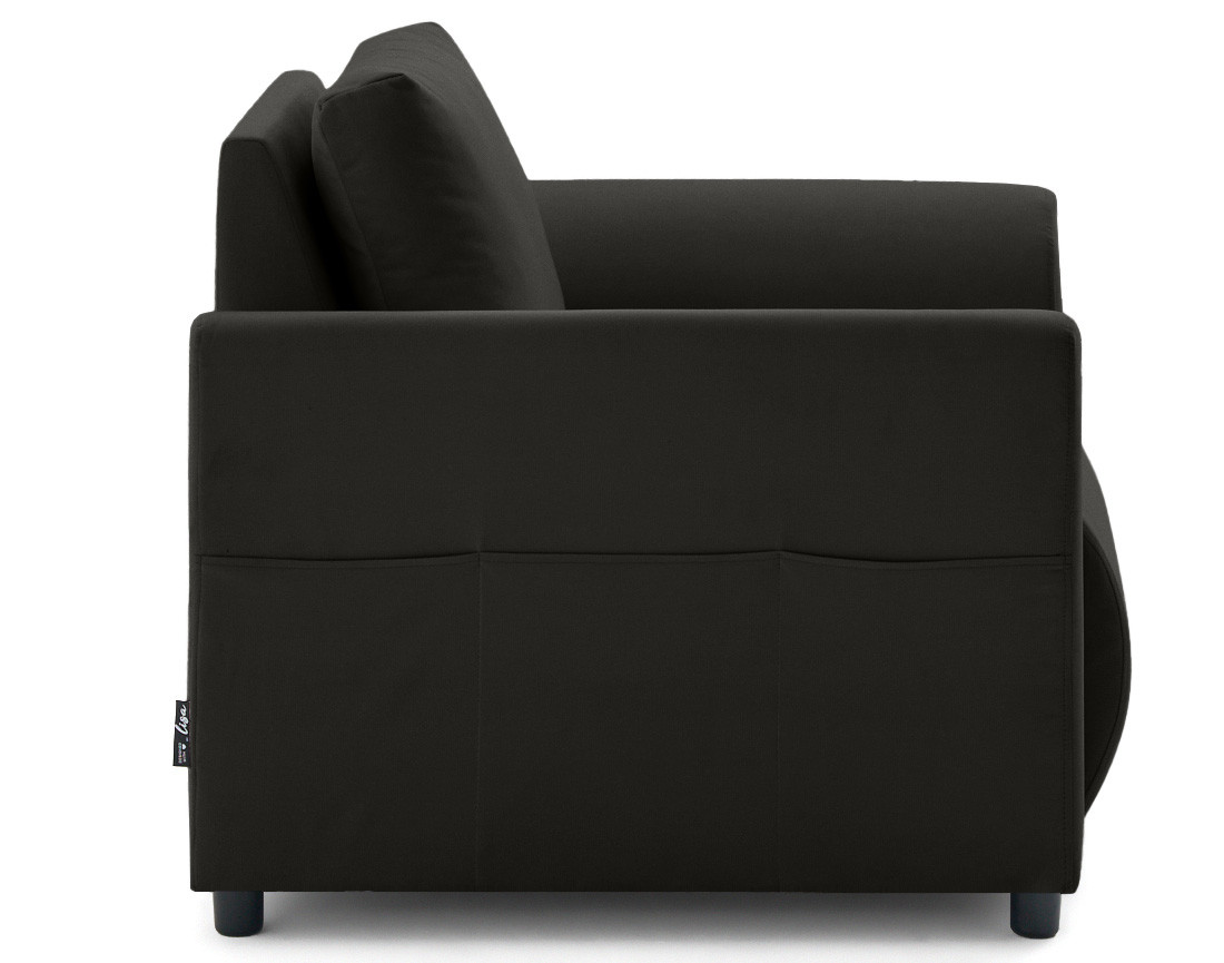 Fauteuil avec poche en velours Camelia