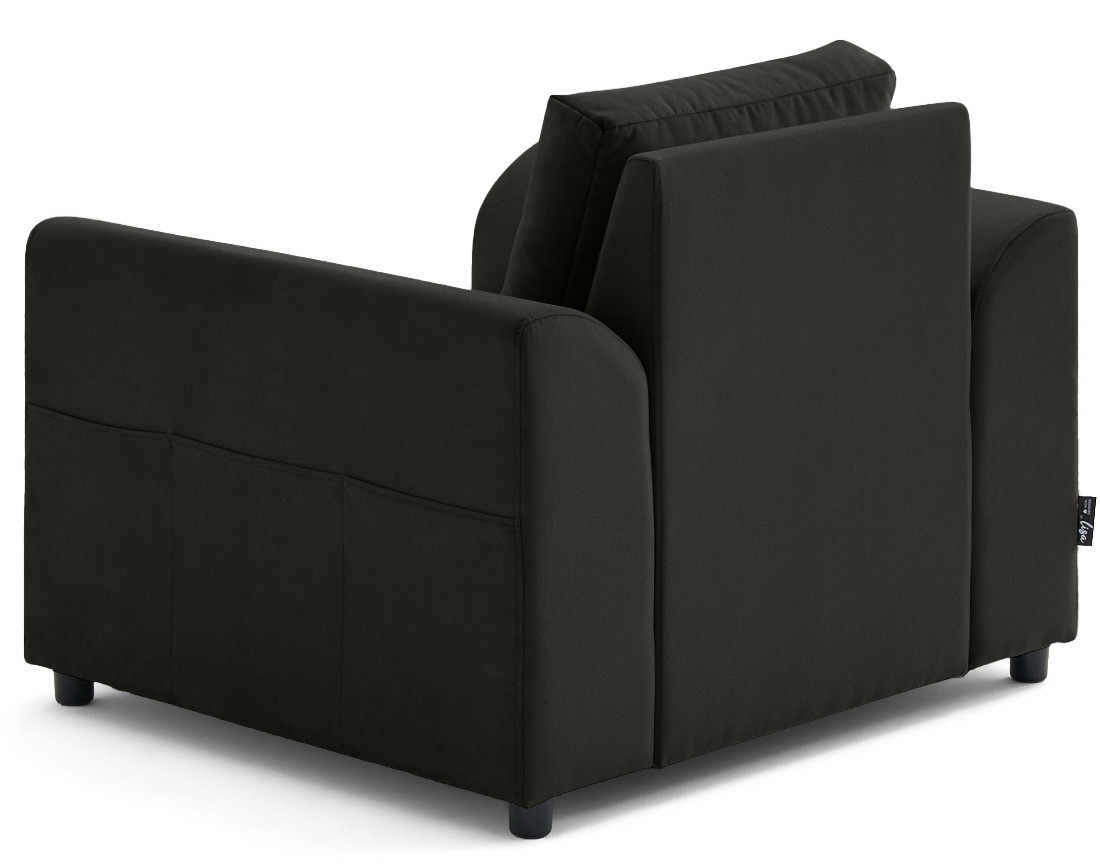 Fauteuil avec poche en velours Camelia