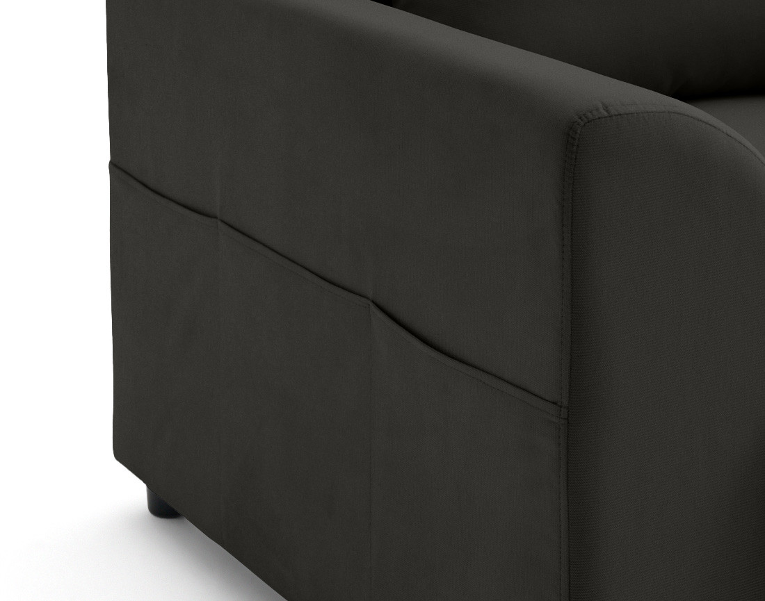 Fauteuil avec poche en velours Camelia