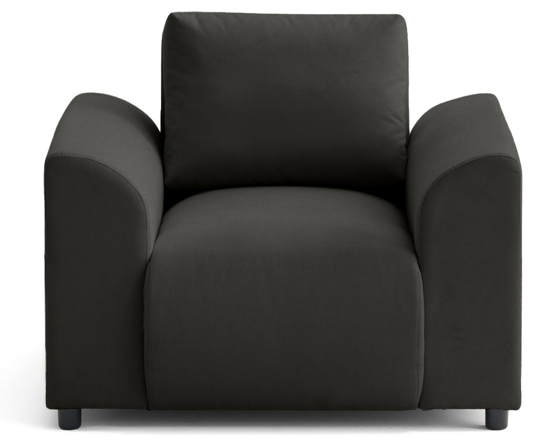 Fauteuil avec poche en velours Camelia