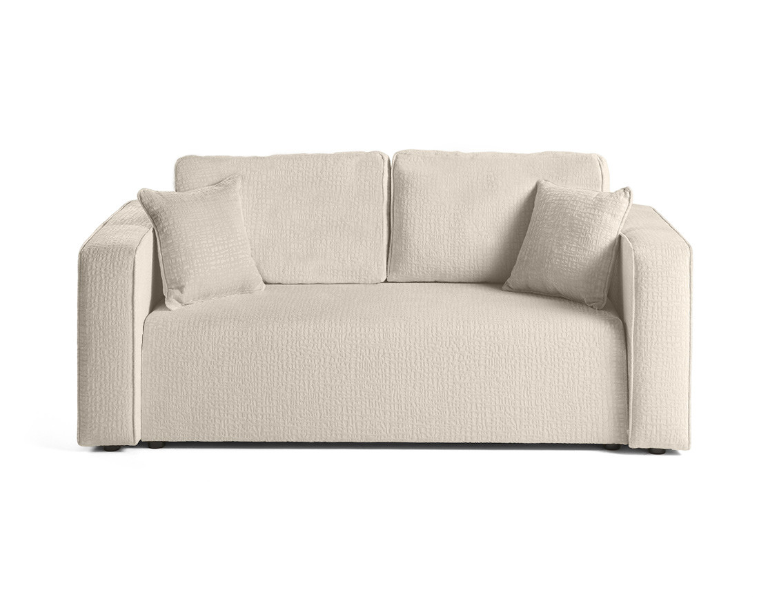 Canapé droit 2 places en tissu velours relief Topaze