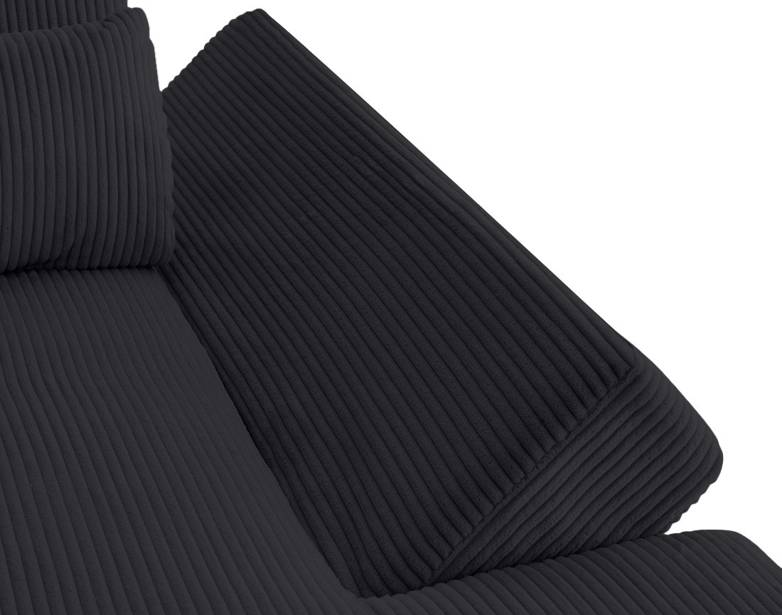 Canapé panoramique d'angle gauche 7 places en velours côtelé Vermont S