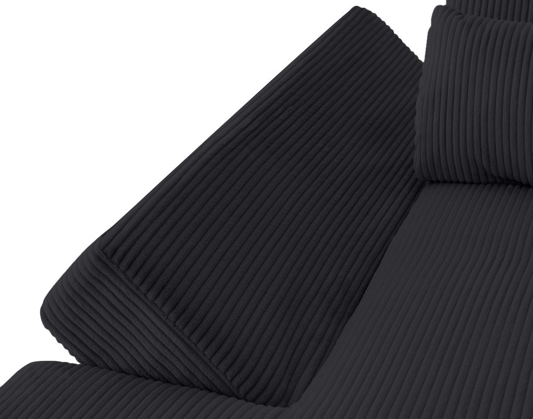 Canapé panoramique d'angle droit 7 places en velours côtelé Vermont S