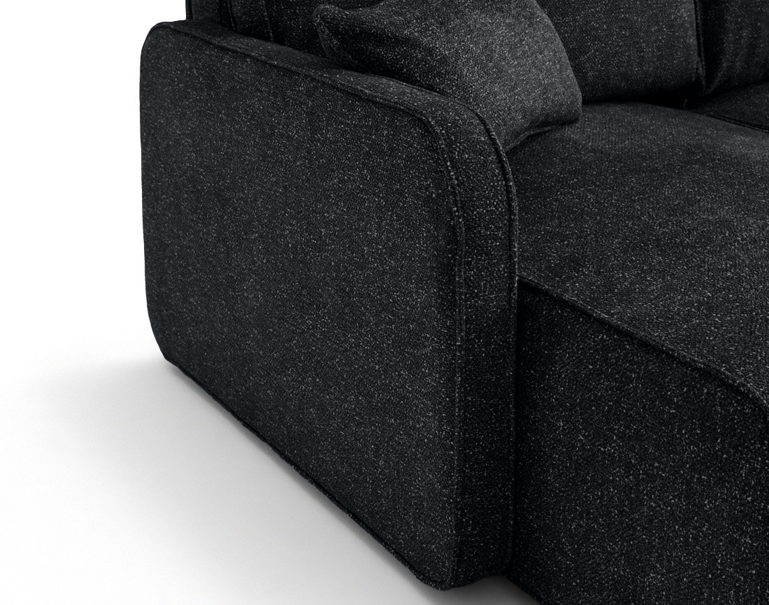 Canapé panoramique en U 7 places convertibles avec coffres en tissu moucheté Apolline