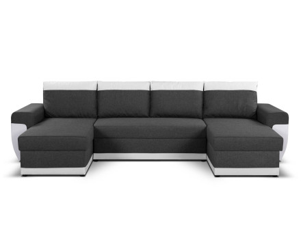 Milan - Canapé d'angle panoramique - convertible - 7 places - 2 coffres de rangement