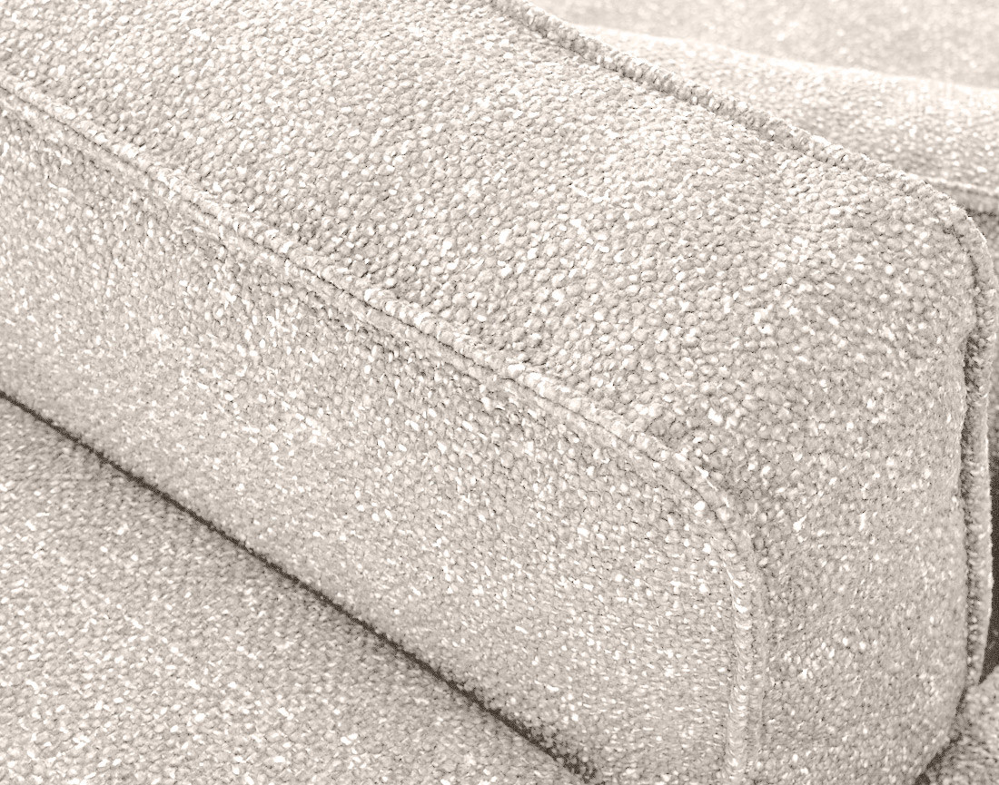 Canapé panoramique en U 7 places convertibles avec coffres en tissu moucheté Apolline