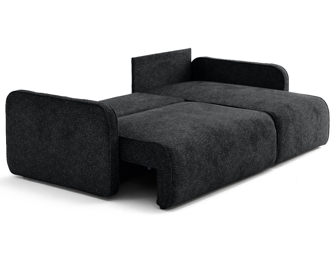 Canapé d'angle réversible 4 places convertible avec coffres en tissu moucheté Apolline