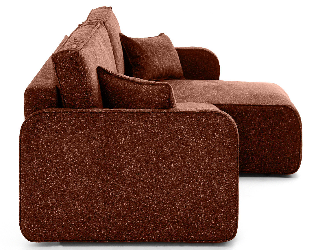 Canapé d'angle réversible 4 places convertible avec coffres en tissu moucheté Apolline