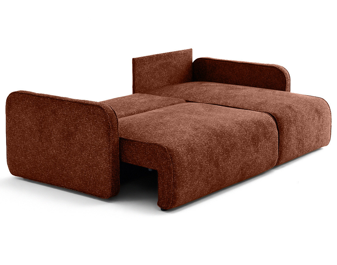 Canapé d'angle réversible 4 places convertible avec coffres en tissu moucheté Apolline